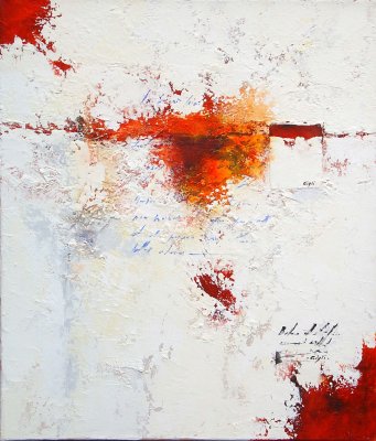 Gilbert GIGLI, artiste peintre, galerie d'art, Kallst 21, titre de l'oeuvre, Sans Titre, Srie Rouge et blanc